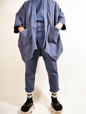 Prospective Flow Kaze - Sashiko INdigo Blue Pants - NO BELT